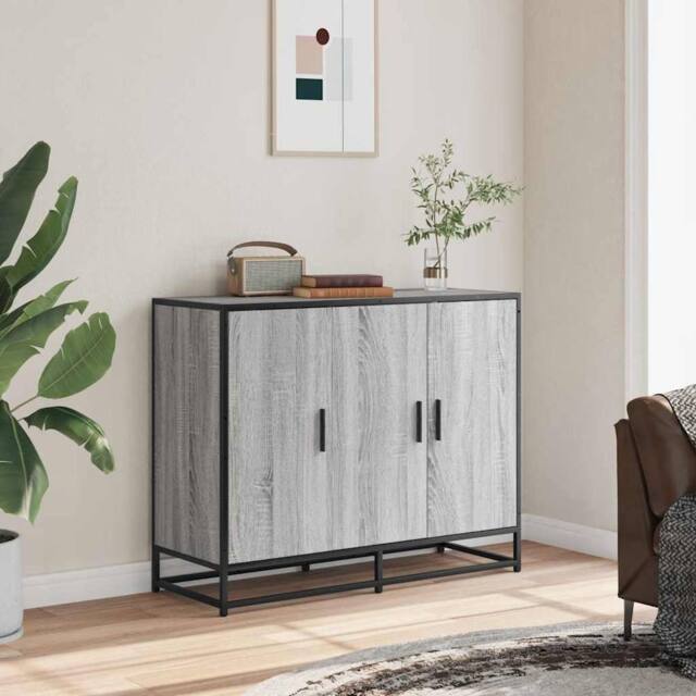 Berkfield Home Sideboard Grey Sonoma 94x35x76 cm Engineered Wood - Size: 94 x 35 x 76 cm - image 1