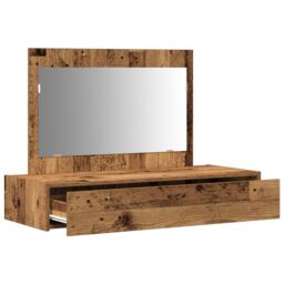 Berkfield Home Wall Hanging Dressing Table - Vintage Wood - 100x40x70 cm in Brown - Size: 100 x 40 x 70 cm - thumbnail 5
