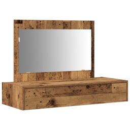 Berkfield Home Wall Hanging Dressing Table - Vintage Wood - 100x40x70 cm in Brown - Size: 100 x 40 x 70 cm - thumbnail 2