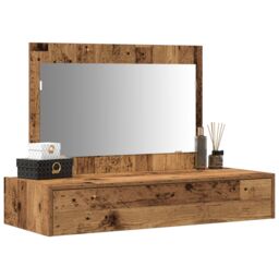 Berkfield Home Wall Hanging Dressing Table - Vintage Wood - 100x40x70 cm in Brown - Size: 100 x 40 x 70 cm - thumbnail 3