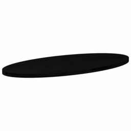 Berkfield Home Table Top Dark Brown 140x60x4 cm Solid Wood Oak Oval - Size: 140 x 60 x 4 cm - thumbnail 4