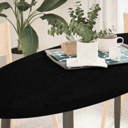 Berkfield Home Table Top Dark Brown 140x60x4 cm Solid Wood Oak Oval - Size: 140 x 60 x 4 cm - thumbnail 1