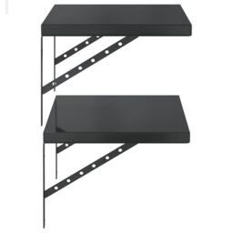 Berkfield Home Wall Shelves 2 pcs 50x40 cm Black Stainless Steel - thumbnail 6