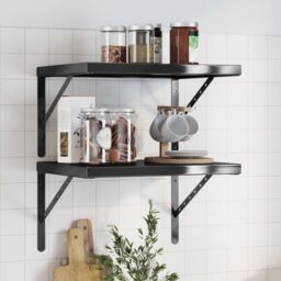 Berkfield Home Wall Shelves 2 pcs 50x40 cm Black Stainless Steel