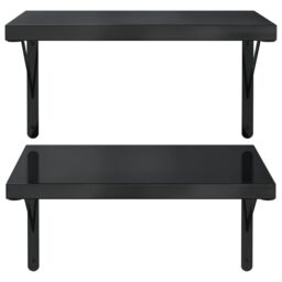 Berkfield Home Wall Shelves 2 pcs 50x40 cm Black Stainless Steel - thumbnail 5
