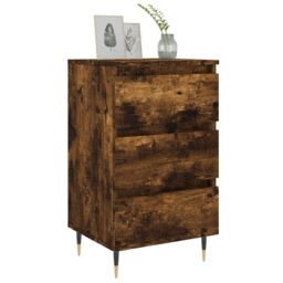 Berkfield Home Bedside Cabinets 2 pcs Smoked Oak 40x35x69 cm Engineered Wood in Brown - Size: 40 x 35 x 69 cm - thumbnail 3