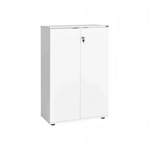Nordara Matt White 2-Door Lockable Office Cabinet Pull Handles - image 1