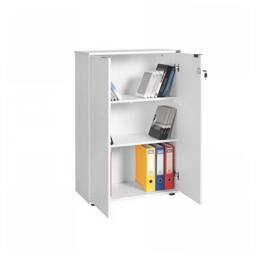Nordara Matt White 2-Door Lockable Office Cabinet Pull Handles - thumbnail 3