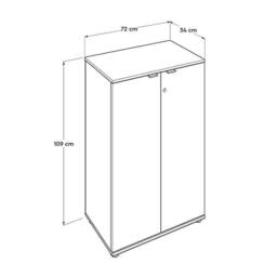 Nordara Matt White 2-Door Lockable Office Cabinet Pull Handles - thumbnail 2