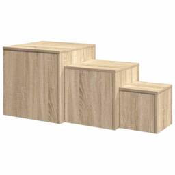 Berkfield Home Side Tables 3 pcs Sonoma Oak Engineered Wood in Light Tan - thumbnail 6