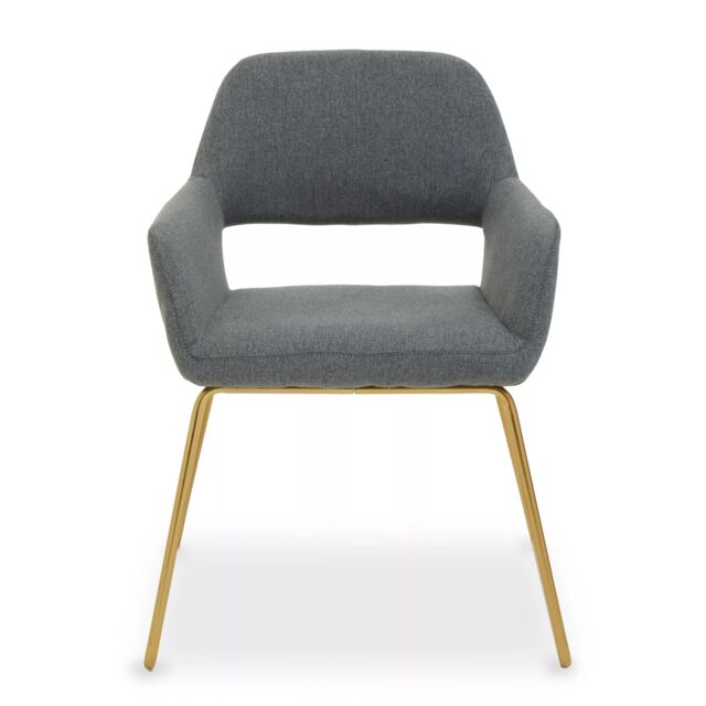 Orsina Grey Dining Chair, High Quality Kitchen Chair, Back & Arm Support Fabric Chair, Easy to Clean Armchair - image 1