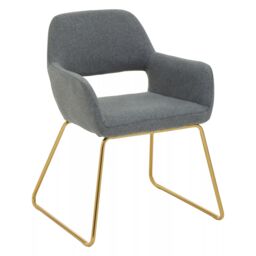 Orsina Grey Dining Chair, High Quality Kitchen Chair, Back & Arm Support Fabric Chair, Easy to Clean Armchair - thumbnail 2
