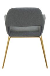 Orsina Grey Dining Chair, High Quality Kitchen Chair, Back & Arm Support Fabric Chair, Easy to Clean Armchair - thumbnail 4