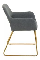 Orsina Grey Dining Chair, High Quality Kitchen Chair, Back & Arm Support Fabric Chair, Easy to Clean Armchair - thumbnail 3