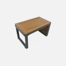 sweeek 4-seater modular aluminium & acacia garden lounge set in Dark Grey - thumbnail 3