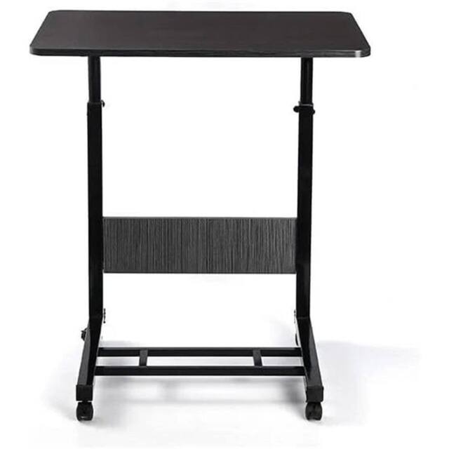 Nordara Adjustable Laptop Table with Wheels Portable Standing Desk Cart Black - Size: 100 cm x 100 cm - image 1