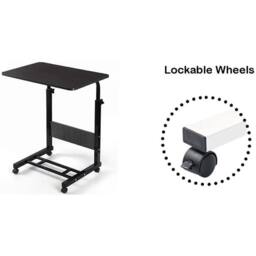 Nordara Adjustable Laptop Table with Wheels Portable Standing Desk Cart Black - Size: 100 cm x 100 cm - thumbnail 6