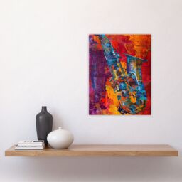 "Artery8 Acid Jazz Music Saxophone Abstract Painting Wall Art Print - Size: W24"" x H32""" - thumbnail 4