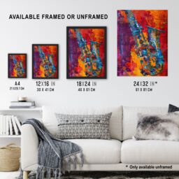 "Artery8 Acid Jazz Music Saxophone Abstract Painting Wall Art Print - Size: W24"" x H32""" - thumbnail 3