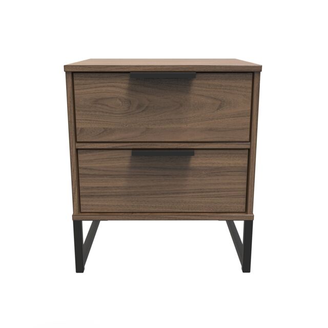 Ready Assembled 2 U Fuji 2 Drawer Bedside Cabinet (Ready Assembled) in Walnut - image 1
