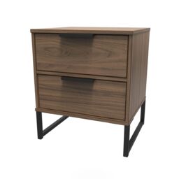 Ready Assembled 2 U Fuji 2 Drawer Bedside Cabinet (Ready Assembled) in Walnut - thumbnail 3
