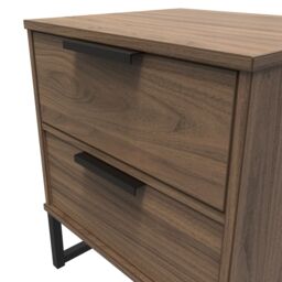 Ready Assembled 2 U Fuji 2 Drawer Bedside Cabinet (Ready Assembled) in Walnut - thumbnail 4