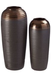 Orsina Zamak Large Ceramic Vase in Grey - thumbnail 3
