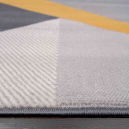 Kukoon Yellow Ochre Grey Geometric Living Area Rug - Size: 190 cm x 280 cm - thumbnail 5