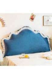 Living and Home Soft Headboard Pillow Backrest Cushion in Blue - thumbnail 1