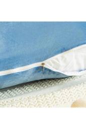Living and Home Soft Headboard Pillow Backrest Cushion in Blue - thumbnail 4
