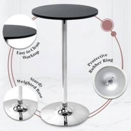 netfurniture Eclipse Poseur Table Round Black Wood - thumbnail 3