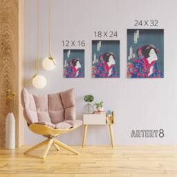 "Artery8 Princess Kiyo Actress Portrait Canvas Wall Art Print Kunichika - Size: W18"" x H24""" - thumbnail 4