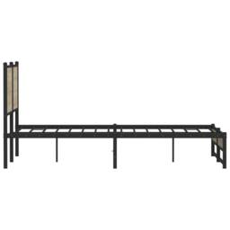 Berkfield Home Metal Bed Frame without Mattress Sonoma Oak 140x190 cm in Brown - thumbnail 6