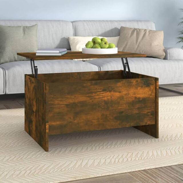 Berkfield Home Coffee Table Smoked Oak 80x55.5x41.5 cm Engineered Wood in Brown - image 1