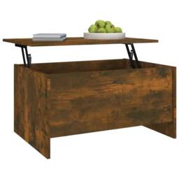 Berkfield Home Coffee Table Smoked Oak 80x55.5x41.5 cm Engineered Wood in Brown - thumbnail 6