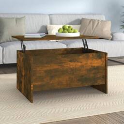 Berkfield Home Coffee Table Smoked Oak 80x55.5x41.5 cm Engineered Wood in Brown