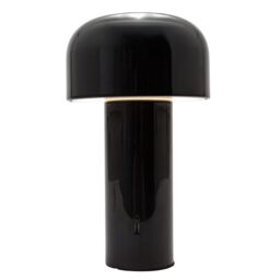 Happy Homewares Modern Gloss Mushroom Style Rechargeable LED Touch Dimmable Table Lamp in Black - thumbnail 8