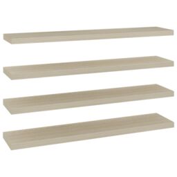Berkfield Home Floating Wall Shelves 4 pcs Oak 120x23.5x3.8 cm MDF in Brown - thumbnail 2