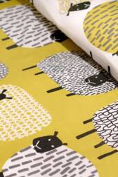 Fusion 'Dotty Sheep' Fun Reversible Duvet Cover Set in Mustard - Size: Super King - thumbnail 5