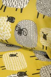 Fusion 'Dotty Sheep' Fun Reversible Duvet Cover Set in Mustard - Size: Super King - thumbnail 3