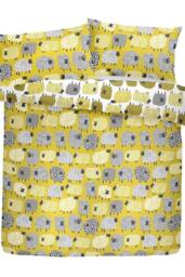 Fusion 'Dotty Sheep' Fun Reversible Duvet Cover Set in Mustard - Size: Super King - thumbnail 4