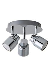 ValueLights Benton Spotlight IP44 Bathroom 3 Way Ceiling Light with Warm LED Bulbs in Silver - thumbnail 6