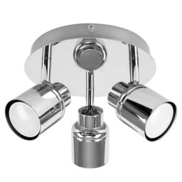 ValueLights Benton Spotlight IP44 Bathroom 3 Way Ceiling Light with Warm LED Bulbs in Silver - thumbnail 7