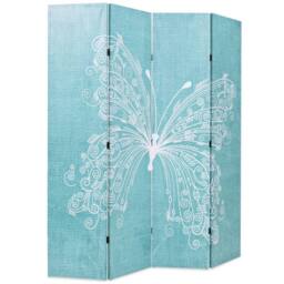 Berkfield Home Beautiful Folding Room Divider 160x170 cm Butterfly Blue - thumbnail 3