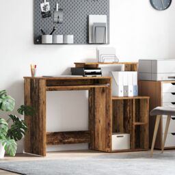 Berkfield Home Desk with Storage Old Wood 120.5x44x88.5 cm Engineered Wood - thumbnail 1