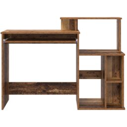 Berkfield Home Desk with Storage Old Wood 120.5x44x88.5 cm Engineered Wood - thumbnail 5
