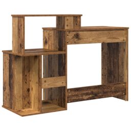 Berkfield Home Desk with Storage Old Wood 120.5x44x88.5 cm Engineered Wood - thumbnail 7