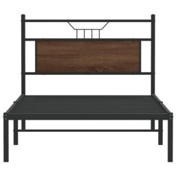 Berkfield Home Bed Frame without Mattress Brown Oak 100x190 cm Engineered Wood - thumbnail 6