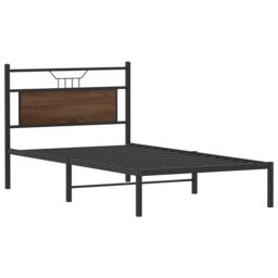 Berkfield Home Bed Frame without Mattress Brown Oak 100x190 cm Engineered Wood - thumbnail 3