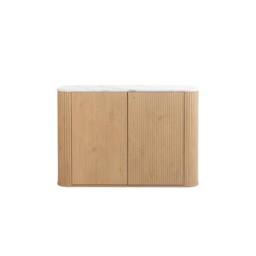 Birlea Kagu 2 Door Sideboard Fluted Ribbed Oak & Marble effect in Light Oak - thumbnail 9